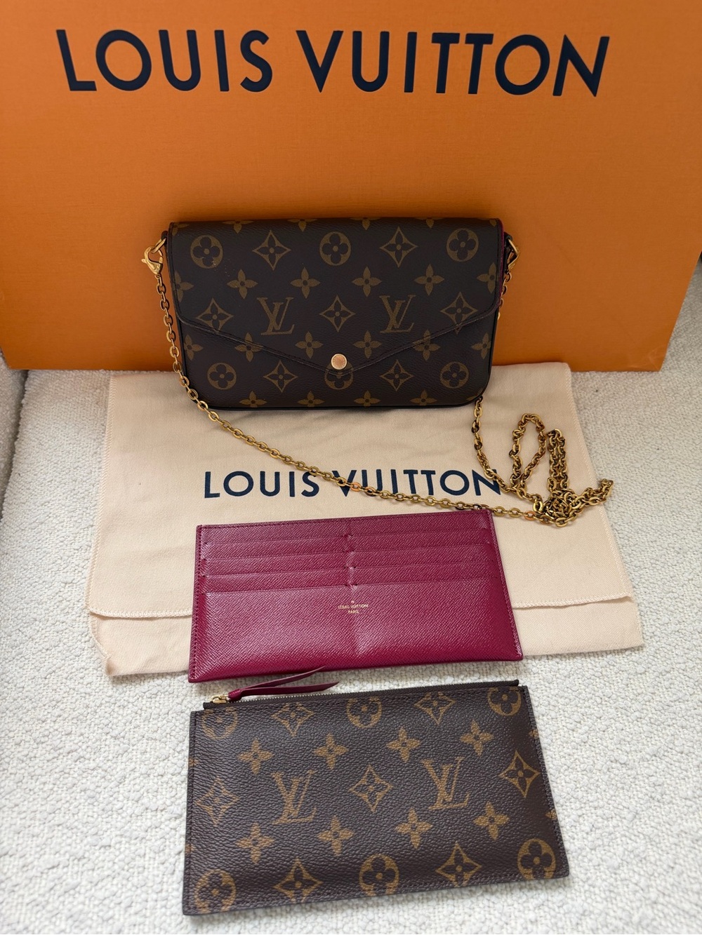 Authentic Louis Vuitton Félicie Pochette Crossbody 3 Piece Set - Picture 3 of 15